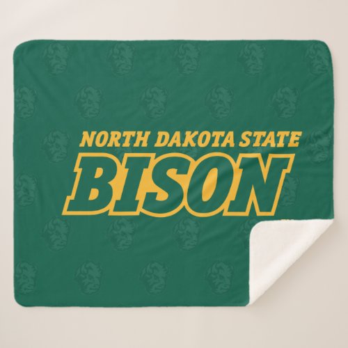 North Dakota State Logo Watermark Sherpa Blanket