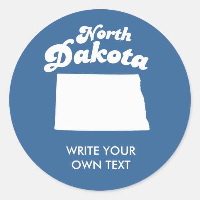 NORTH DAKOTA STATE MOTTO T-SHIRT CLASSIC ROUND STICKER (Front)