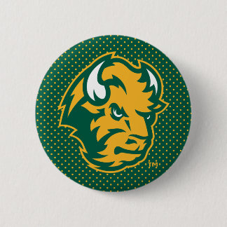 North Dakota State Polka Dot Pattern Button