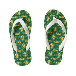 North Dakota State Polka Dot Pattern Kid's Flip Flops