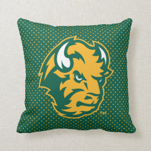 North Dakota State Polka Dot Pattern Throw Pillow