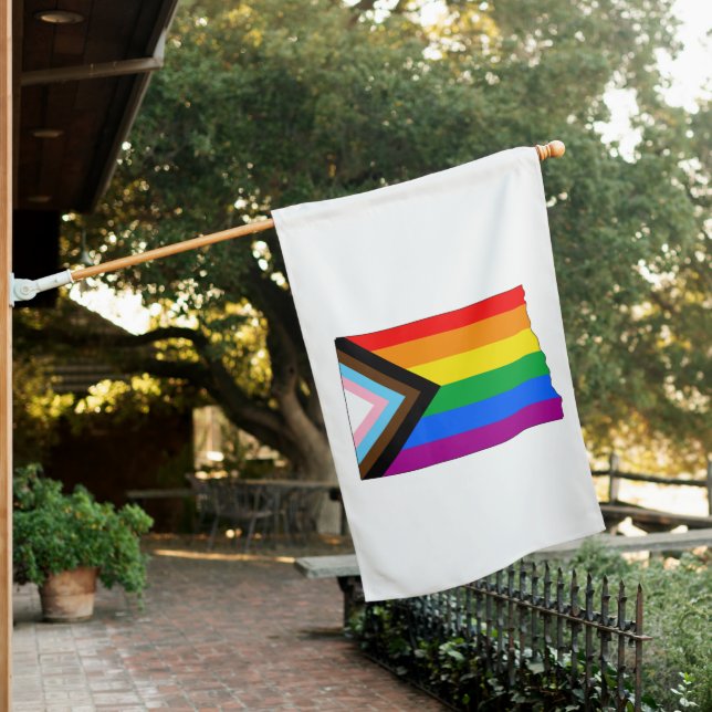 North Dakota State Pride LGBTQ Progress Pride House Flag (In SItu)