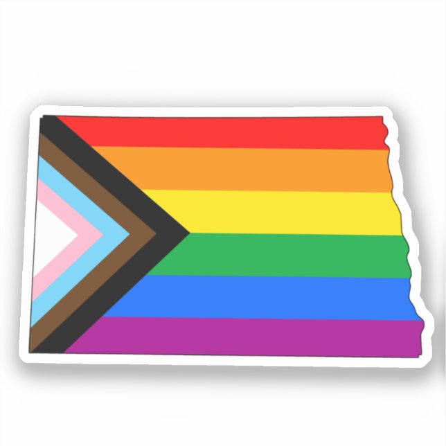 North Dakota State Pride LGBTQ Progress Pride Sticker (Front)