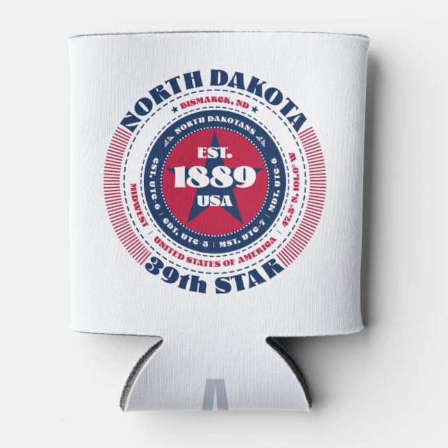 North Dakota State Pride Monogram Cooler (Front)