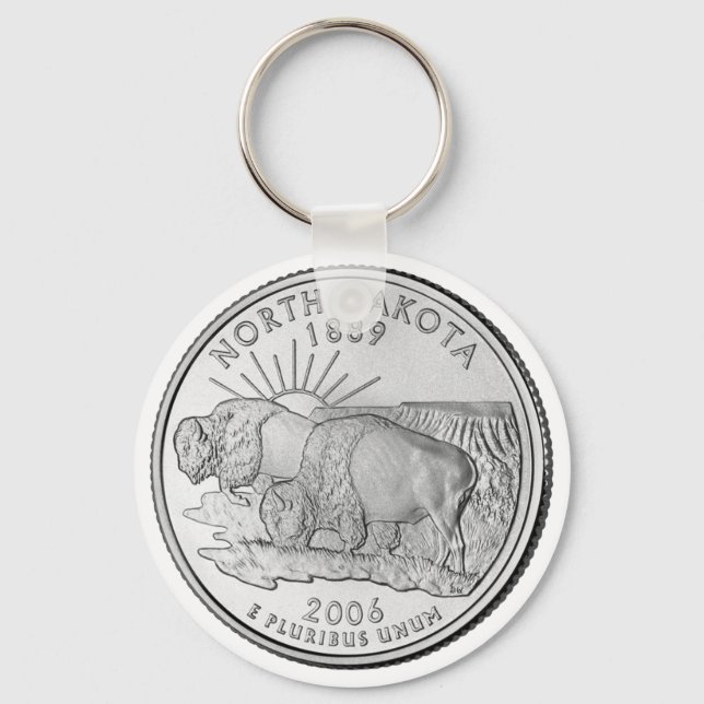 North Dakota State Quarter Keychain (Front)