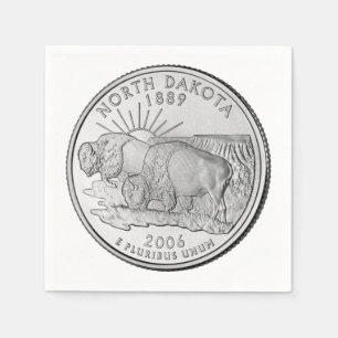North Dakota State Quarter Paper Napkins