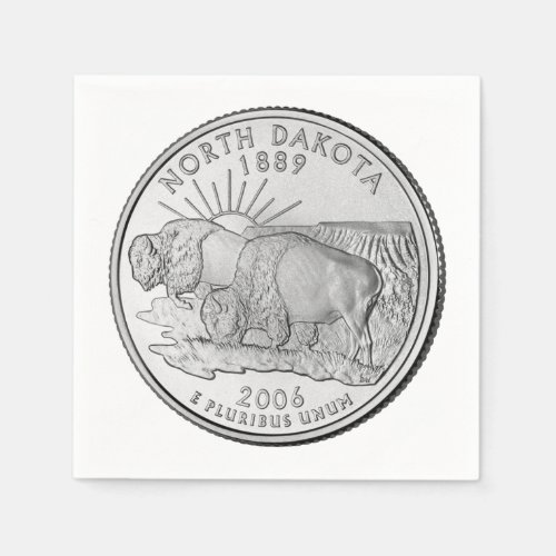 North Dakota State Quarter Paper Napkins