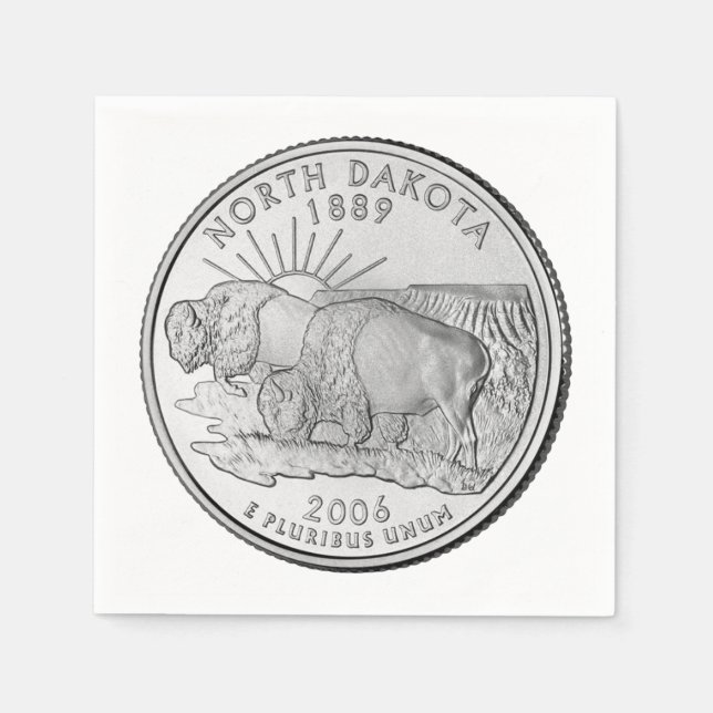 North Dakota State Quarter Paper Napkins (Front)