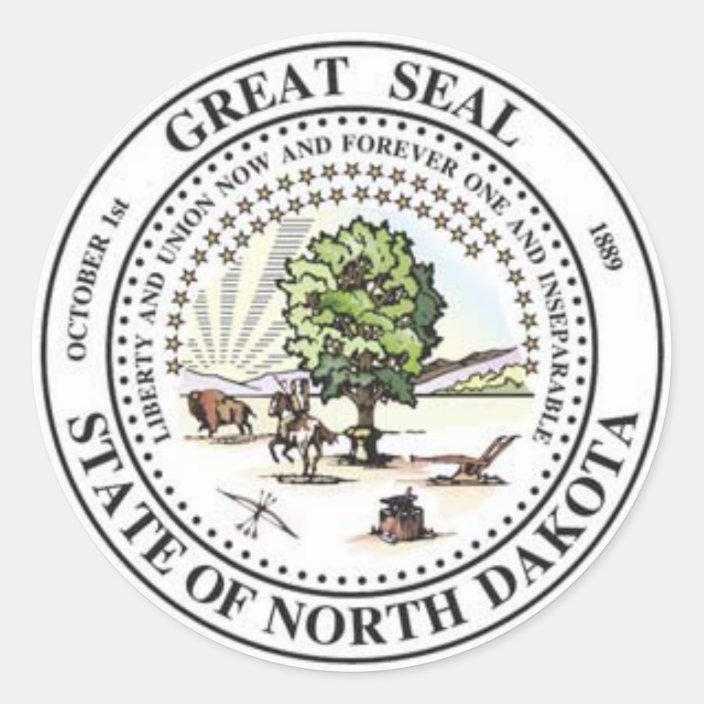 North Dakota State Seal Stickers