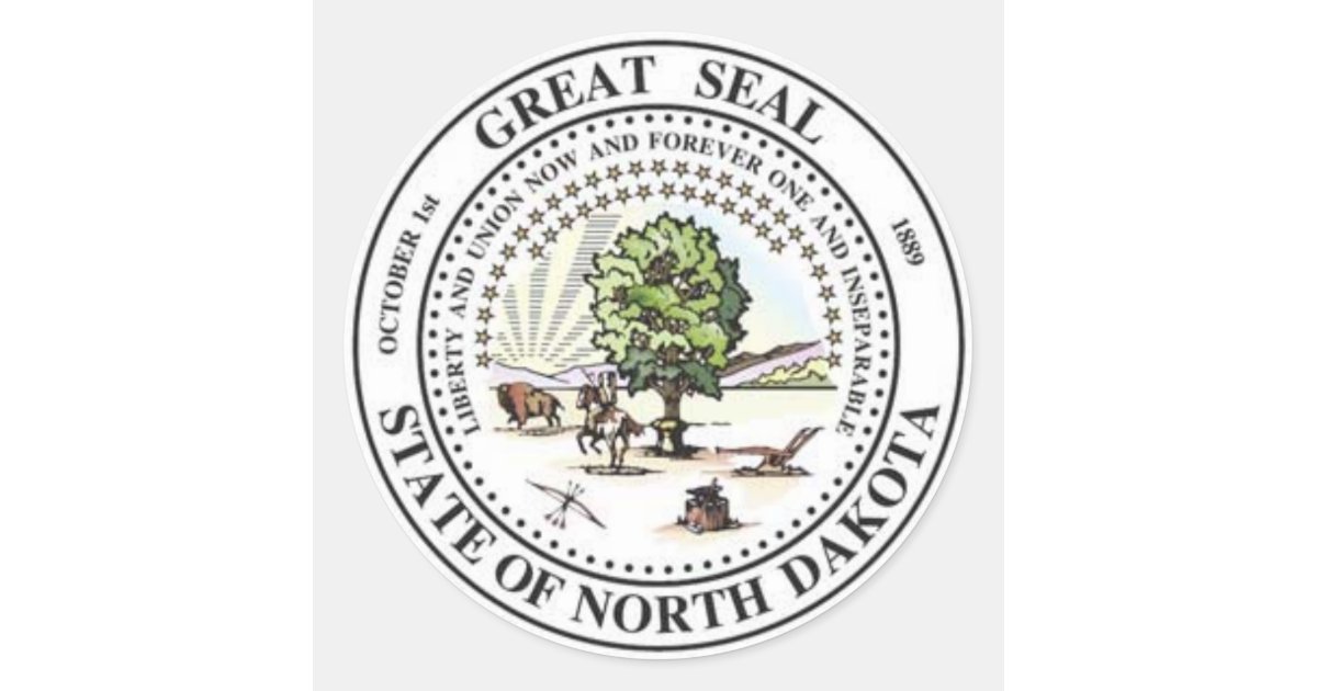 North Dakota State Seal Stickers | Zazzle