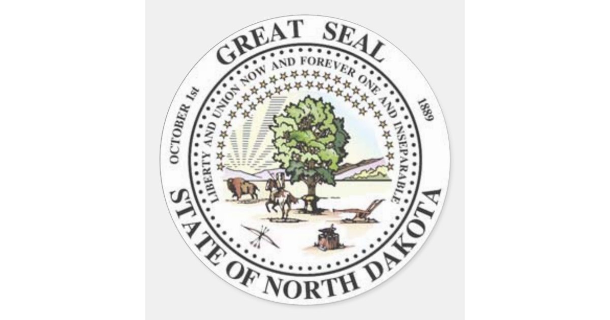 North Dakota State Seal Stickers Zazzle
