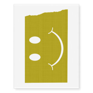 North Dakota State Shape Smiley Face Temporary Tattoos