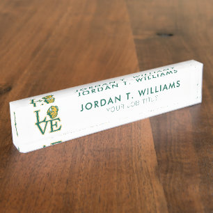 North Dakota State University Love Desk Name Plate
