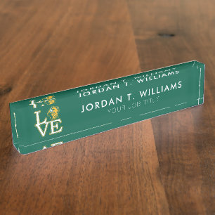 North Dakota State University Love Desk Name Plate