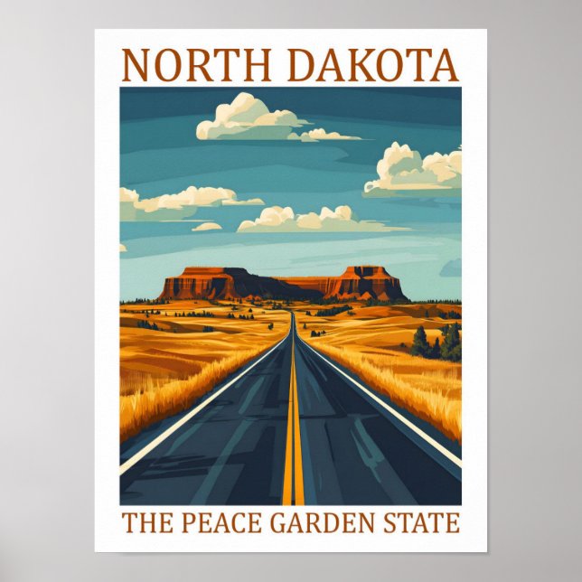 North Dakota the Peace Garden State USA Travel  Poster (Front)