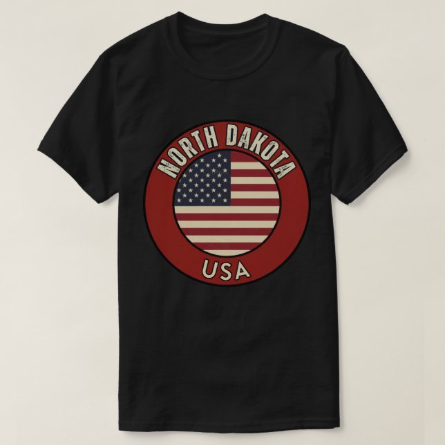 North Dakota United States of America T-Shirt (Design Front)