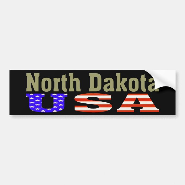 North Dakota USA! Bumper Sticker (Front)