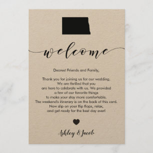 North Dakota Wedding Welcome Letter & Itinerary Program