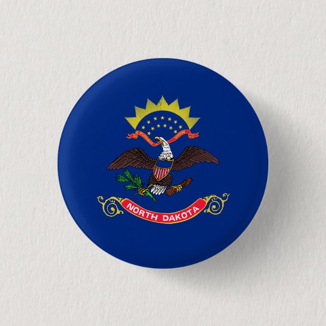 North Dakotan Flag, Flag of North Dakota Button (Front)