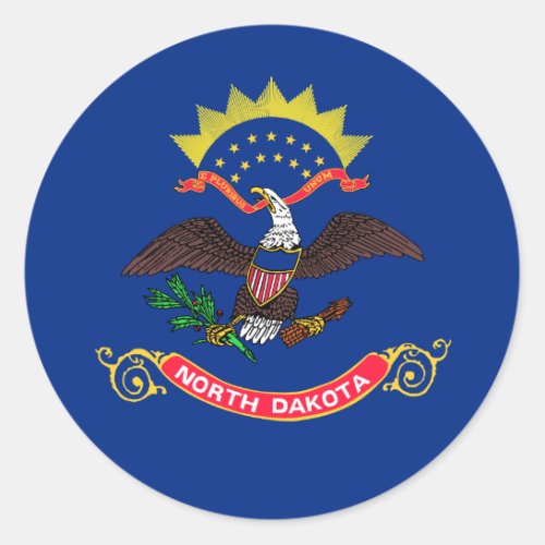 North Dakotan Flag Flag of North Dakota Classic Round Sticker