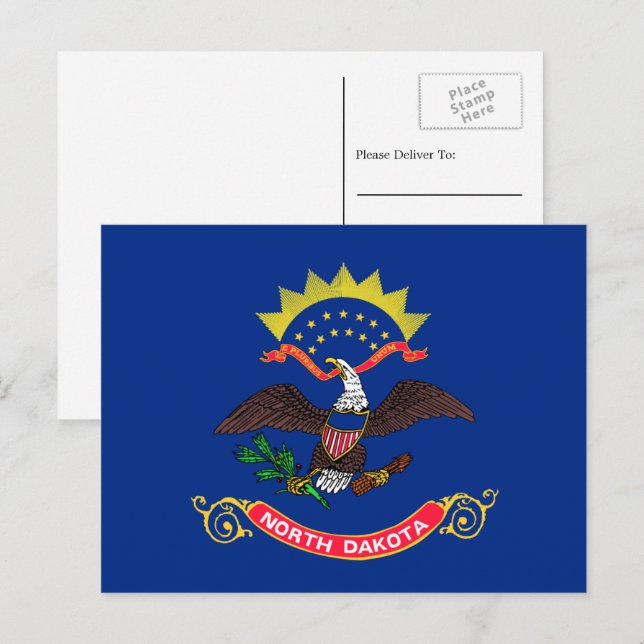 North Dakotan Flag, Flag of North Dakota Postcard (Front/Back)