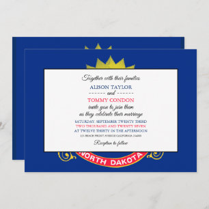 North Dakotan Flag, Flag of North Dakota Wedding Invitation