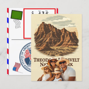 North dakotas theodore roosevelt national park holiday postcard