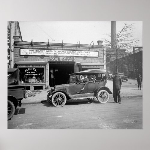 North East Auto Exchange 1926 Vintage Photo Poster
