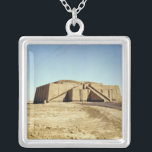 North-eastern facade of the ziggurat, c.2100 BC Silver Plated Necklace<br><div class="desc">North-eastern facade of the ziggurat,  c.2100 BC located at a Private Collection.</div>