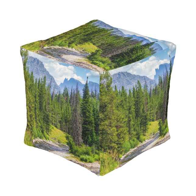North Fork Shoshone River Pouf (Angled Front)