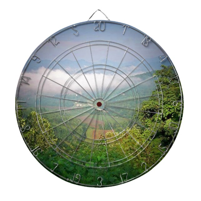 North Georgia Mountains, USA Dartboard With Darts (Front)