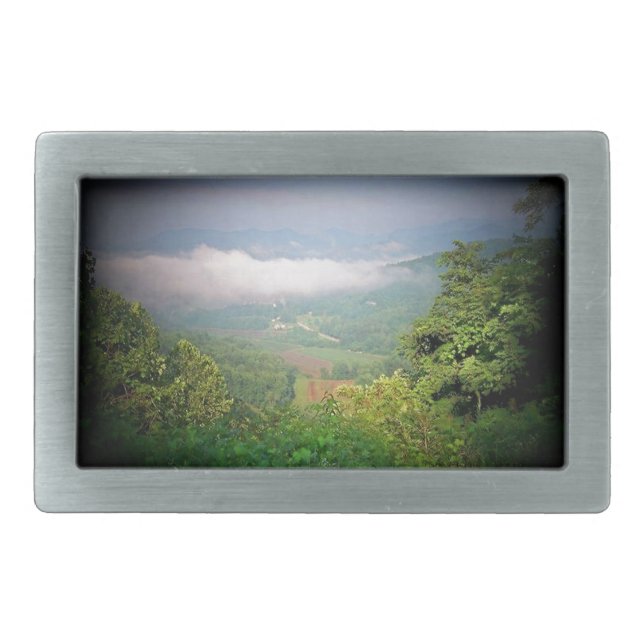 North Georgia Mountains, USA Rectangular Belt Buckle (Front)