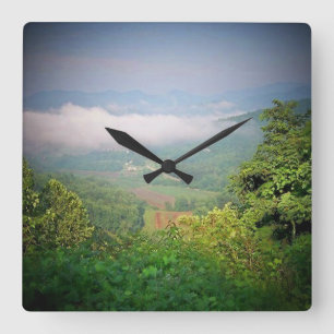North Georgia Mountains, USA Square Wall Clock