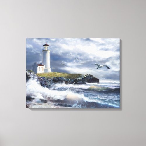 North Head lighthouse at the eve of a storm Canvas Print