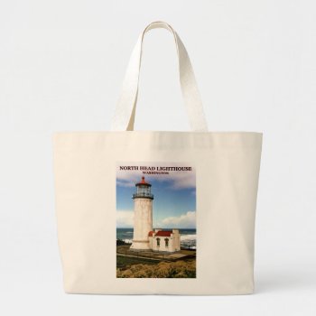 North Head Lighthouse  Washington Large Tote Bag by LighthouseGuy at Zazzle