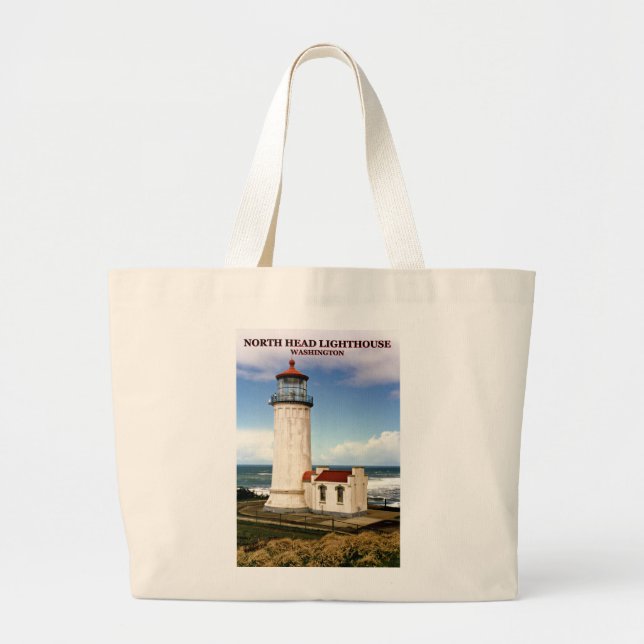 North Head Lighthouse, Washington Large Tote Bag (Front)
