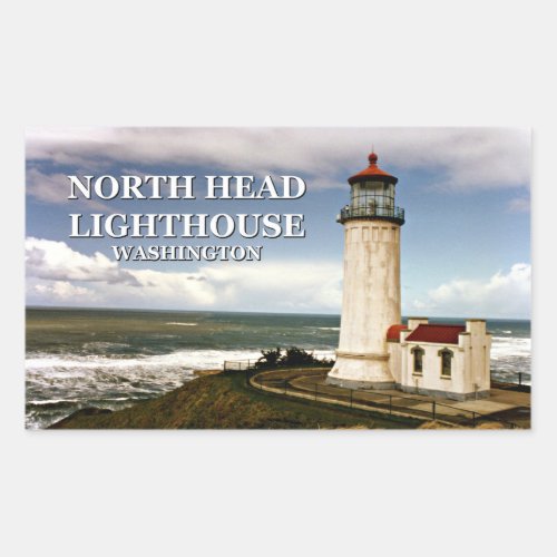 North Head Lighthouse Washington Rectangular Sticker