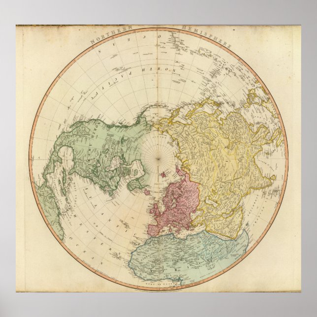 North Hemisphere map Poster (Front)