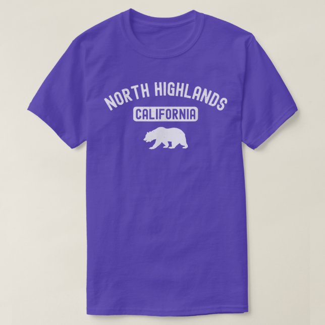 North Highlands California USA Flag Cali Bear Sacr T-Shirt (Design Front)