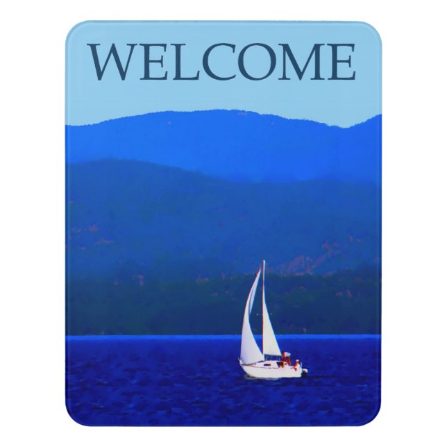 North Idaho Blue - Welcome Door Sign (Contemporary Vert)