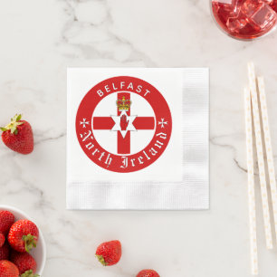 North Ireland Napkin, Belfast, Irish Ulster Flag Napkins