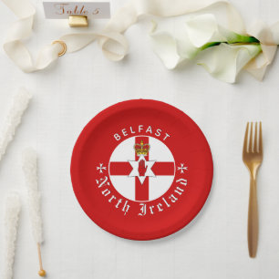 North Ireland plate, Belfast, Irish Ulster Flag Paper Plates
