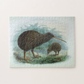 North Island Brown Kiwi Vintage Bird Illustration Jigsaw Puzzle