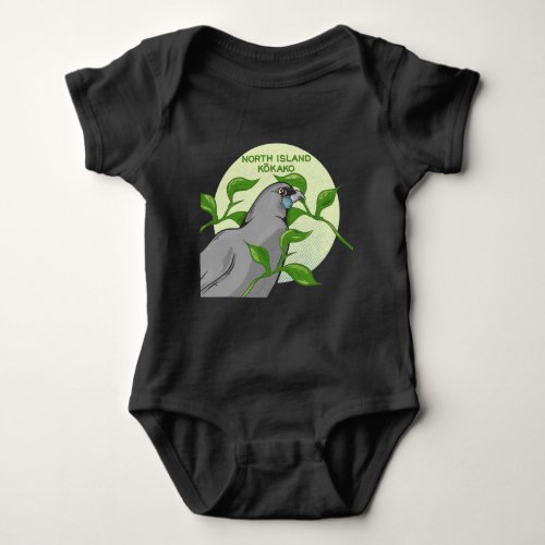 North Island Kokako Baby Bodysuit