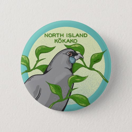 North Island Kokako Button