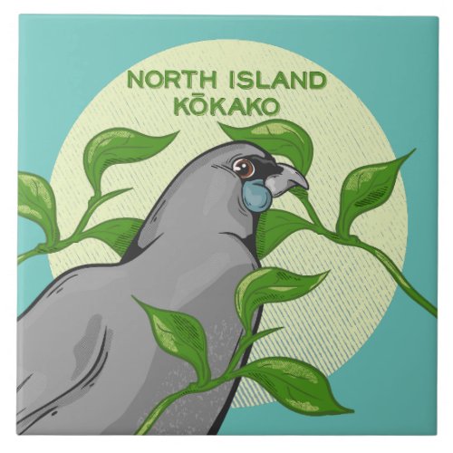 North Island Kokako Ceramic Tile