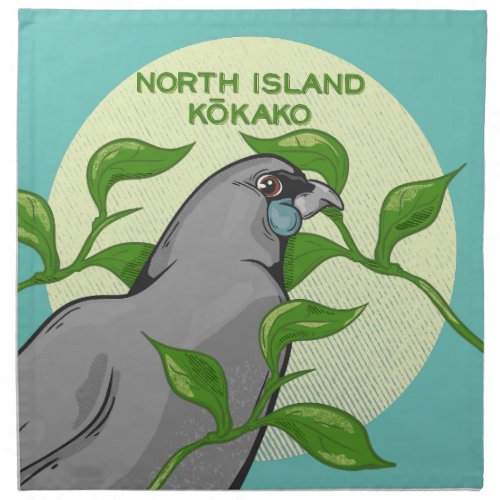 North Island Kokako Cloth Napkin