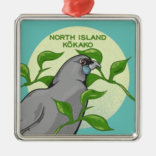 North Island Kokako Metal Ornament