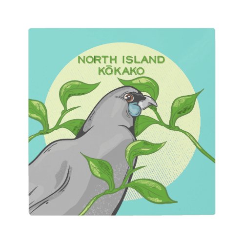 North Island Kokako Metal Print