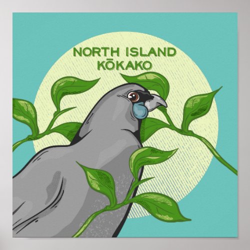 North Island Kokako Poster